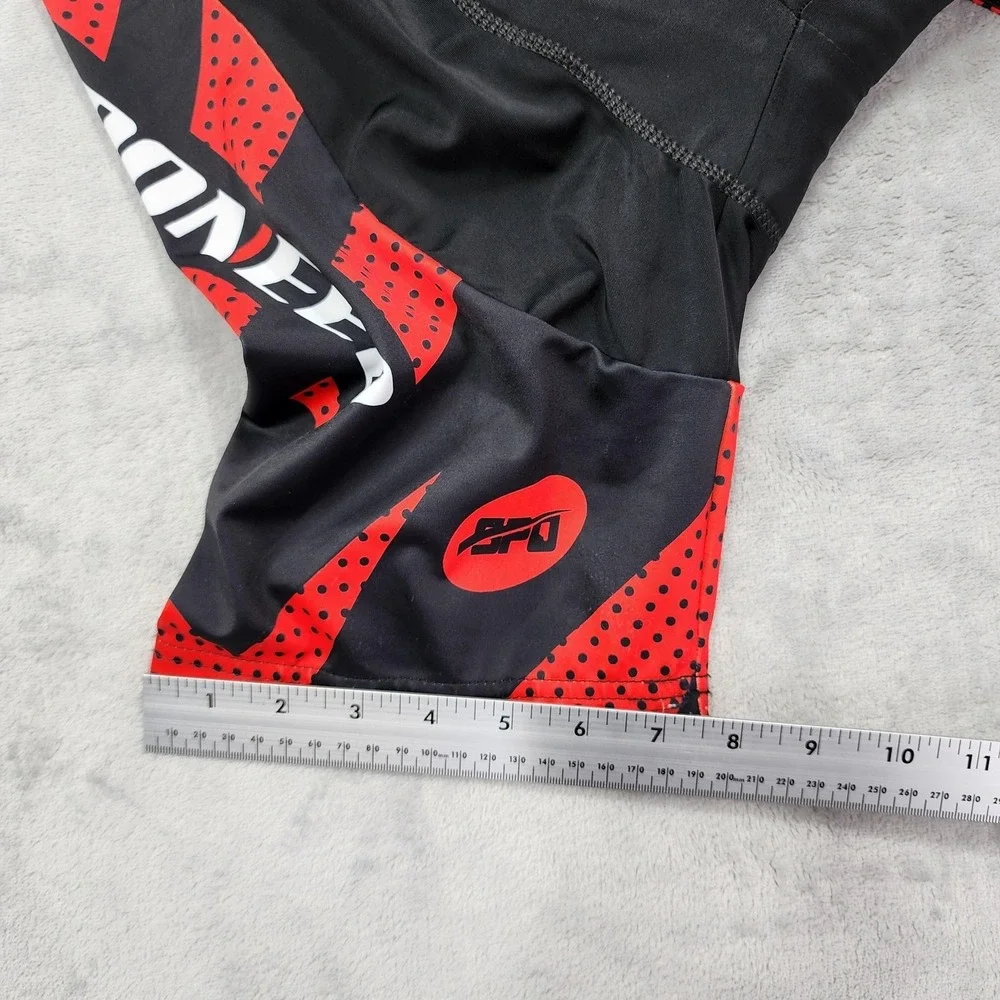 Sponeed Cycling Shorts Mens‎ Large Black Red Padded 8 Inseam Chamois Compression